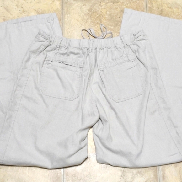 Just Living Light Gray8 Linen Wide Leg Drawstring Pants - Picture 7 of 16